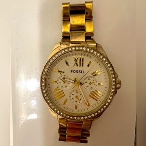 Gold Fossil watch
